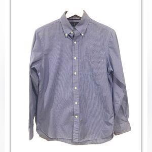 Ralph Lauren Mens shirt Button Down white and blue Size S
